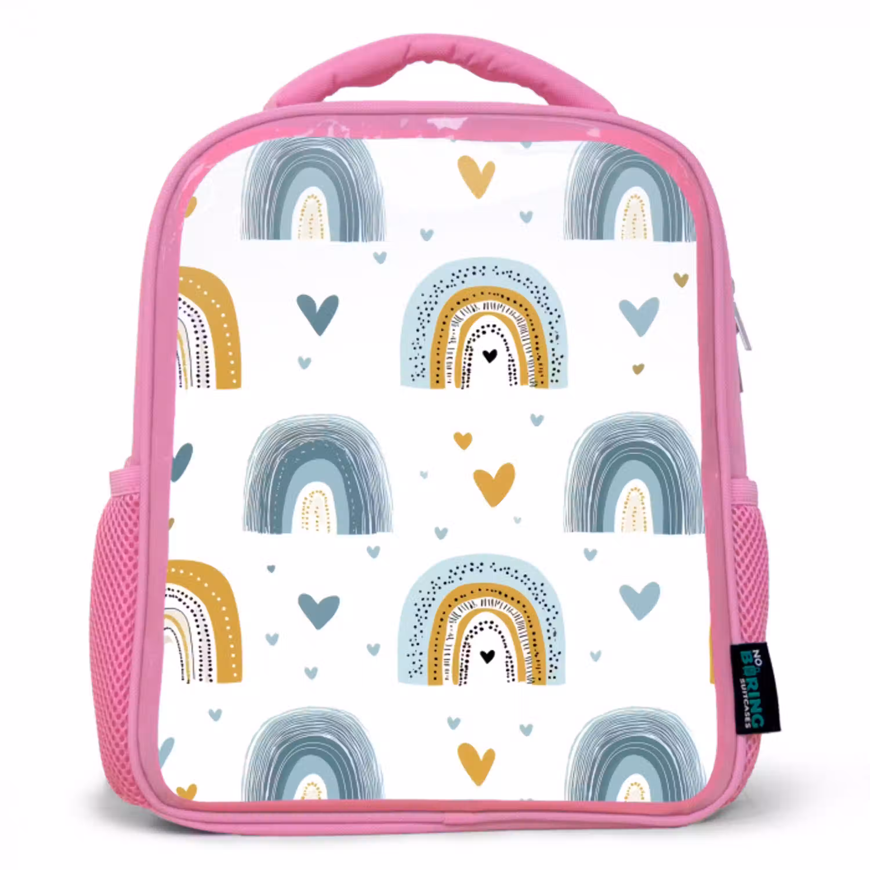 Patroon - Regenboog - Hartjes Kinderrugzak - Roze middel -3d