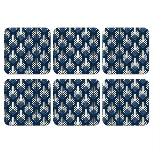 Modern - Patroon - Blauw onderzetter kurk middel 366 -3d