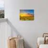 Uitgestrekt zonnebloemveld bij zonsondergang tuinposter los doek klein -sfeer8