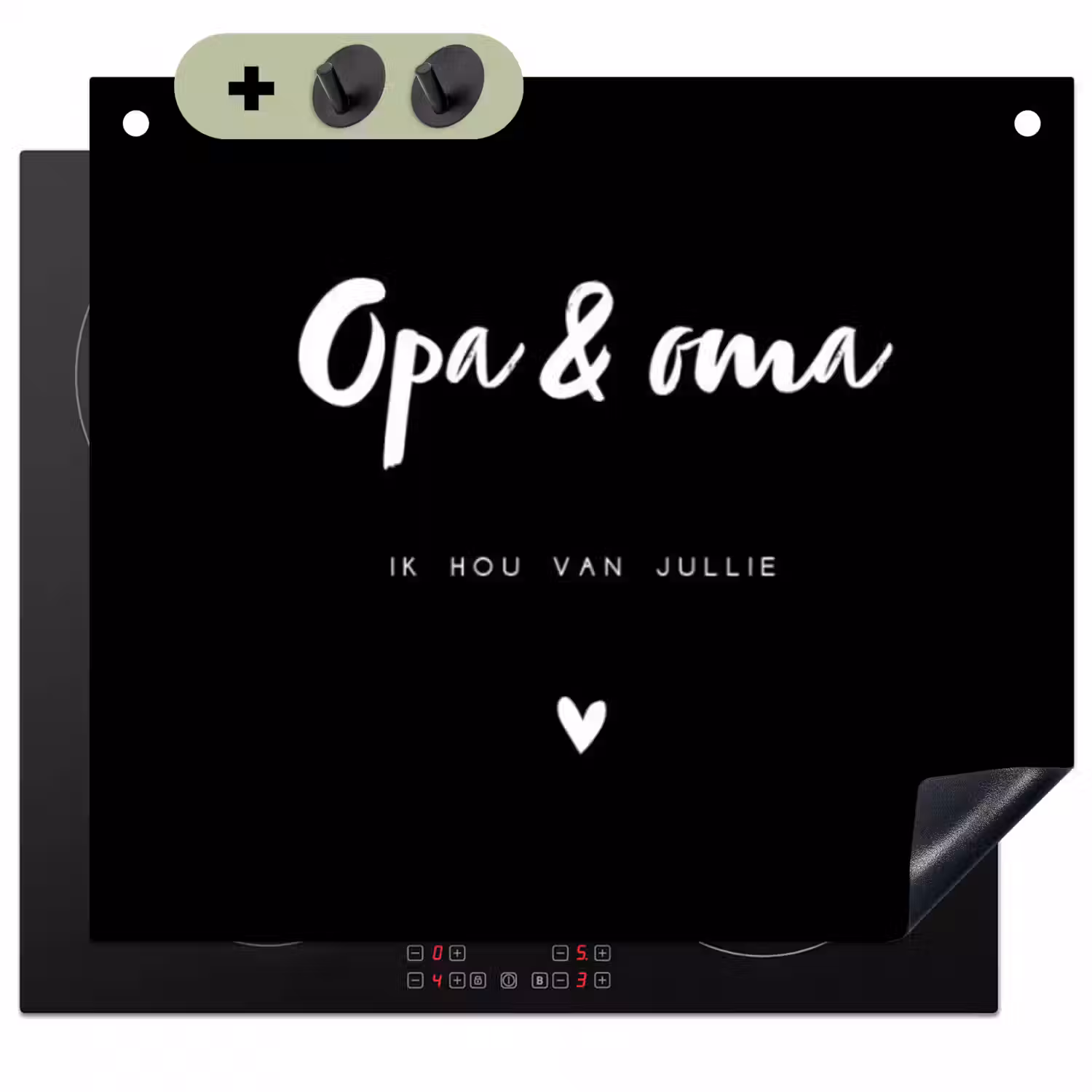 2 in 1 Inductie beschermer - Opa en Oma met tekst