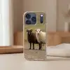 Schapen - Bruin - Wit - Grindpad Telefoonhoesje iPhone 17 Pro klein -sfeer2