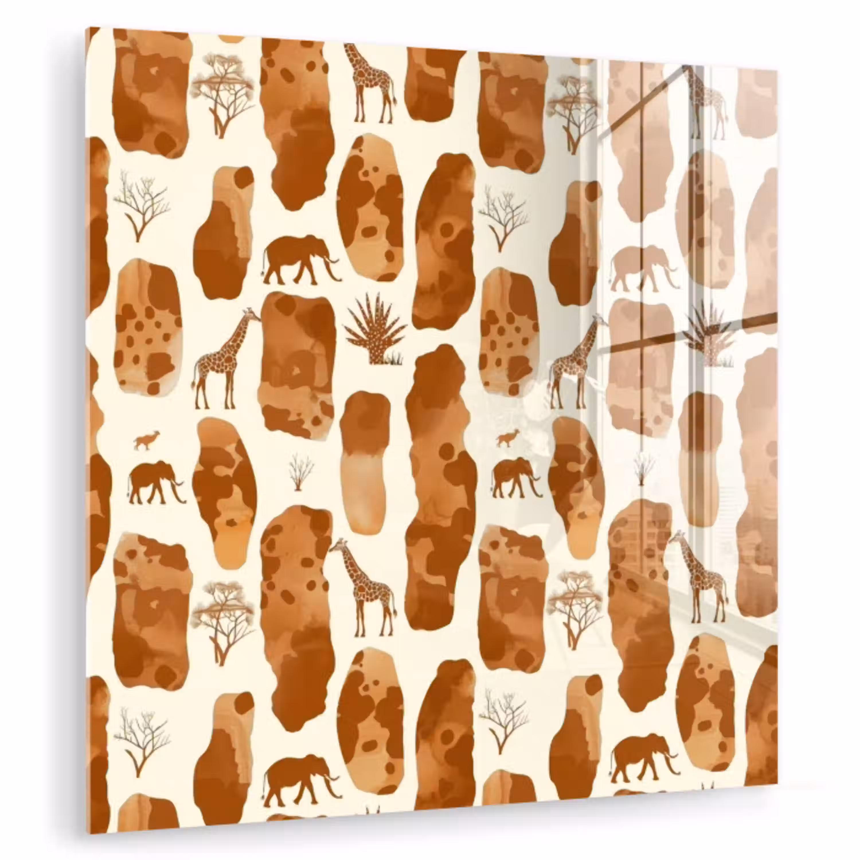 Terracotta - Safari - Dieren - Patroon plexiglas 5mm klein 11 -zzzproduct_nieuw