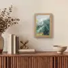 Groen - Modern - Marmer - Abstract Light Box met kabel (Tafellamp) klein -sfeer2