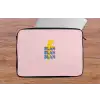 Blah - Bliksem - Roze laptophoes neopreen klein -tafel