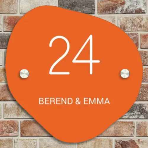 Oranje - Klassiek Naambord Organisch middel -sfeer10