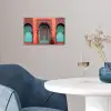 Lantaarn - Deur - Turquoise poster papier klein -sfeer3