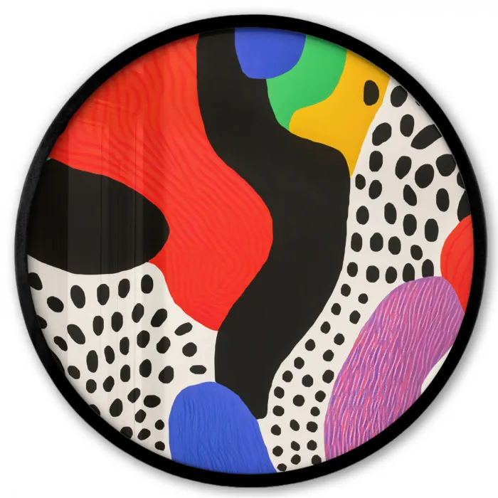 Abstract - Vormen - Kleuren - Stippen Fotolijst rond zonder passe partout klein -3d