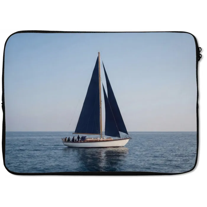 Zeilboot - Zee - Blauw laptophoes neopreen klein -zkaufland3dotto