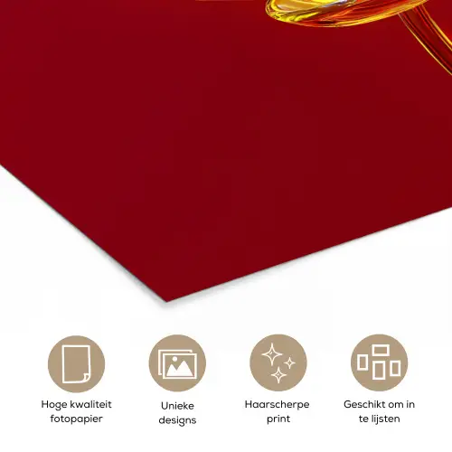 Bloem - Goud - Glazen poster papier klein -closeup_NL