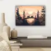Beren - Bomen - Landschap - Zonsondergang canvas 2cm klein -sfeer6