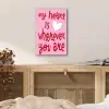 Valentijn - Hart - Liefde - Roze aluminium wit klein -sfeer3