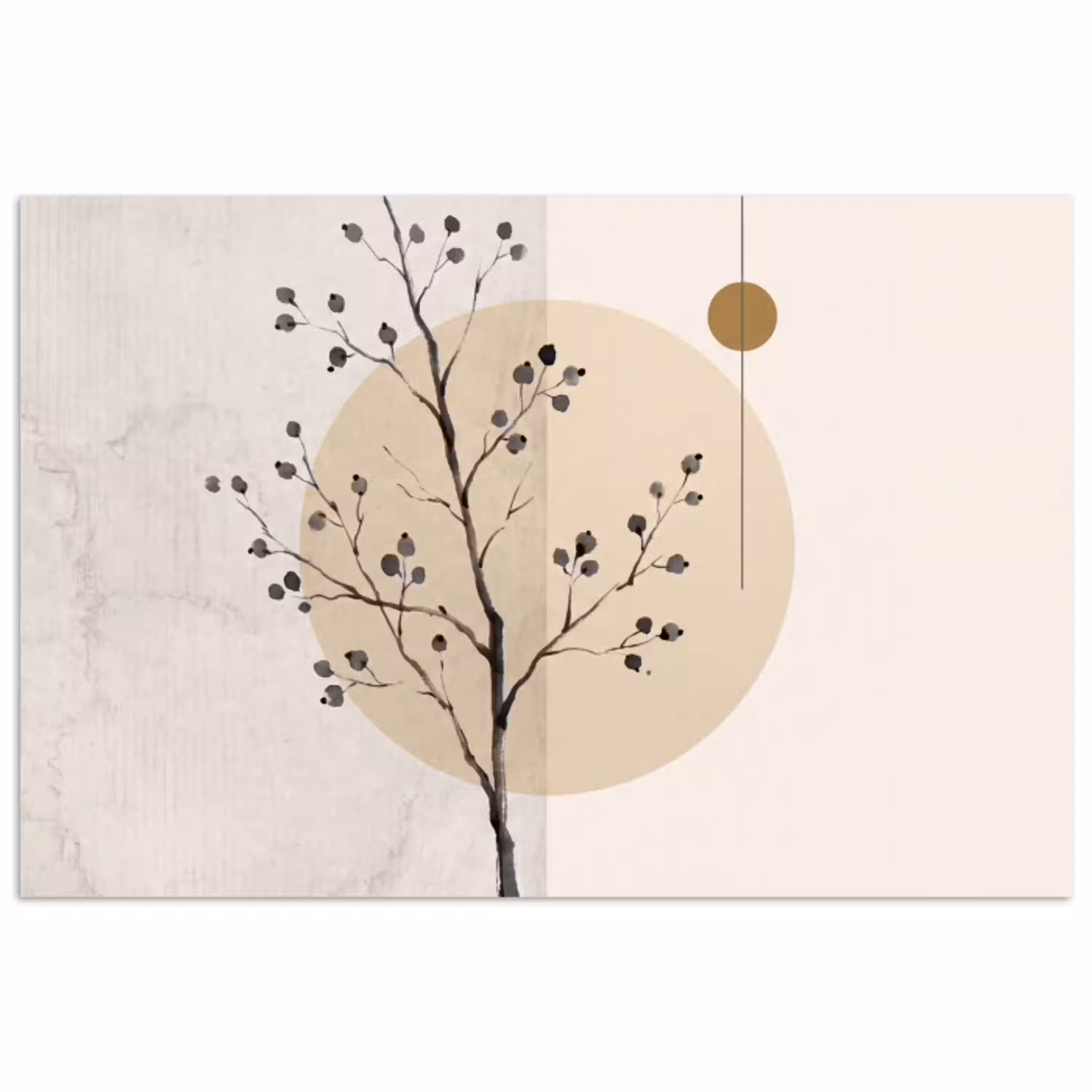 Plant - Abstract - Beige poster papier klein -3d