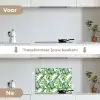 Monstera - Palmblad - Jungle - Tropisch keuken achterwand spatscherm klein -voor_na_NL