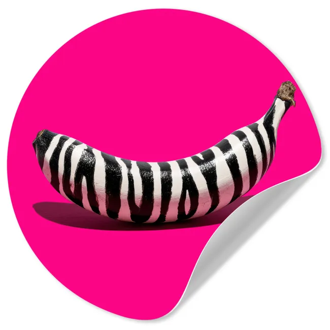 Behangcirkel - Banaan - Zebraprint - Roze