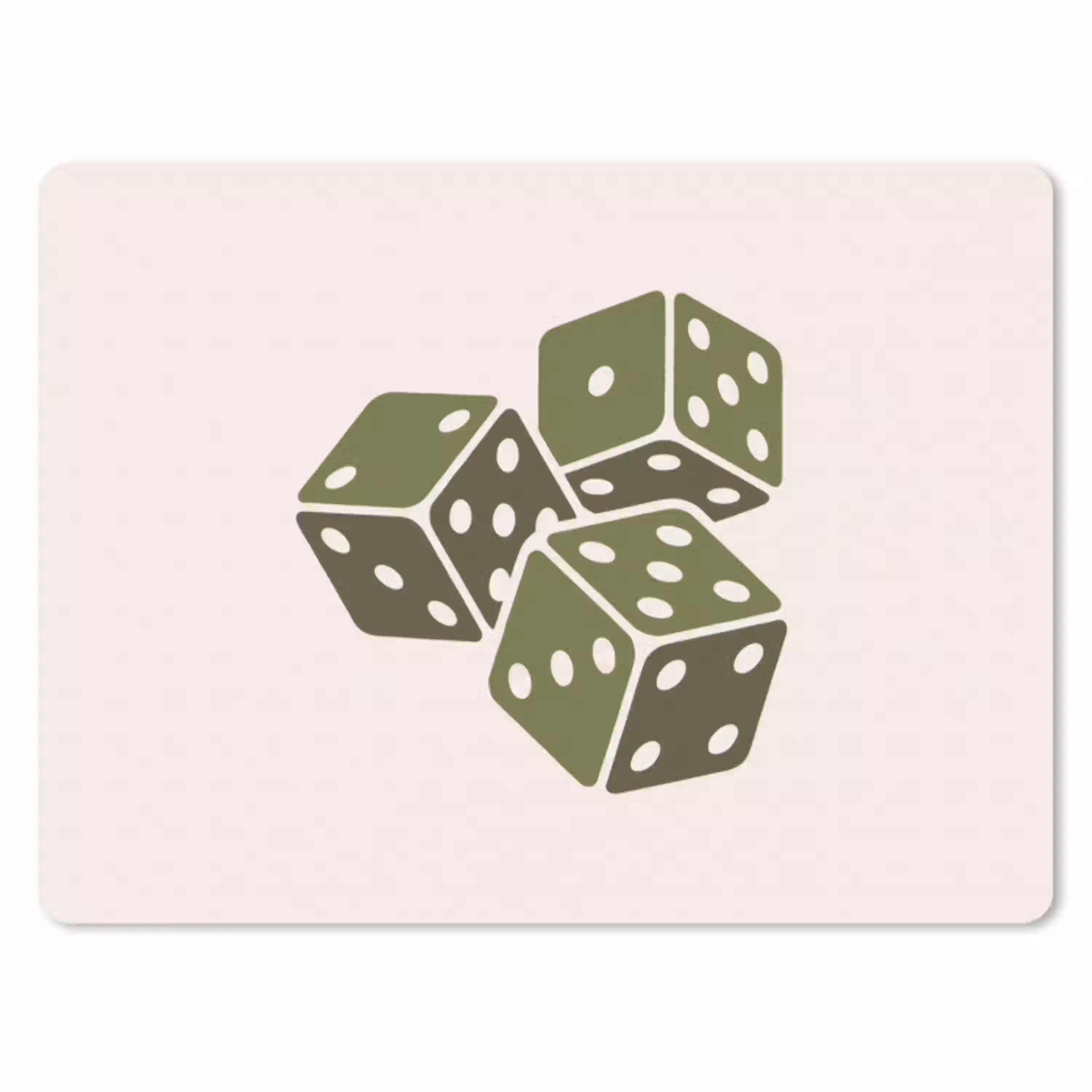 Dobbelsteen - Spel - Groen - Abstract muismat rubber klein -3d