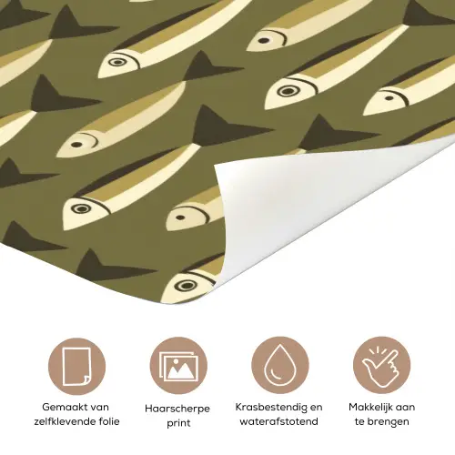 Vis - Patroon - Groen deurposter klein 289 -closeup_NL