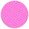 Rood -  Hartjes - Roze - Patroon Wandcirkel plexiglas klein 852 -3d