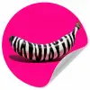 Banaan - Zebraprint - Roze Wandcirkel behangsticker klein -3d