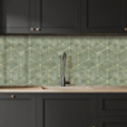 Subtiel - Geometrisch - Goud - Groen keuken achterwand 2 middel 871 -sfeer1