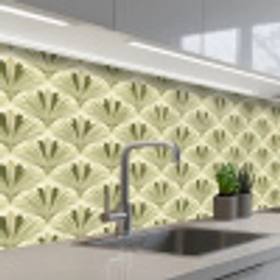 Klassiek - Waaier - Groen keuken achterwand 2 middel 871 -3d_schuin