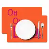 Oh la la - Oranje - Roze - Scheeflettertype Placemat vinyl groot -zzsfeer2_Kitchenyeah-website