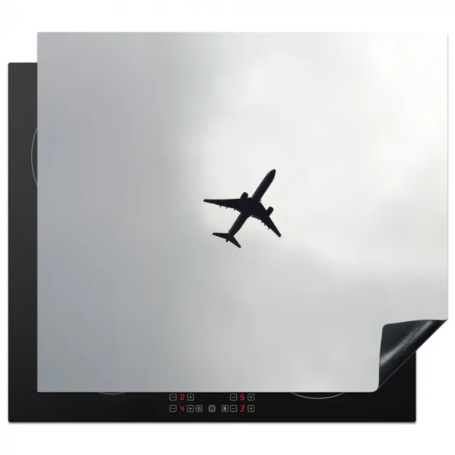 Minimalistisch - Silhouet - Zwart - Vliegtuig Inductie beschermer vinyl 3mm middel -3d