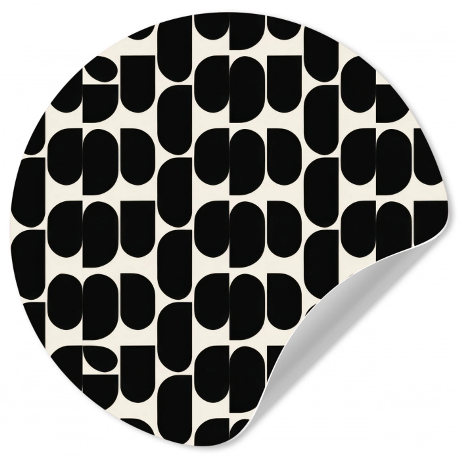 Modern - Patroon - Zwart Wandcirkel behangsticker klein 186 -3d