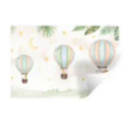 Aquarel - Luchtballonnen - Pastel Muursticker klein -3d