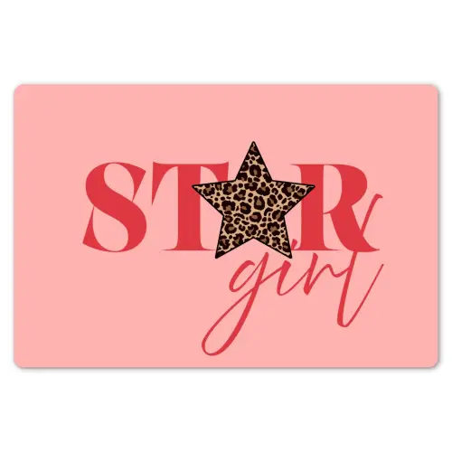 Star girl - Roze - Panter - Ster Placemat vinyl groot -zzsfeer1_Kitchenyeah-website
