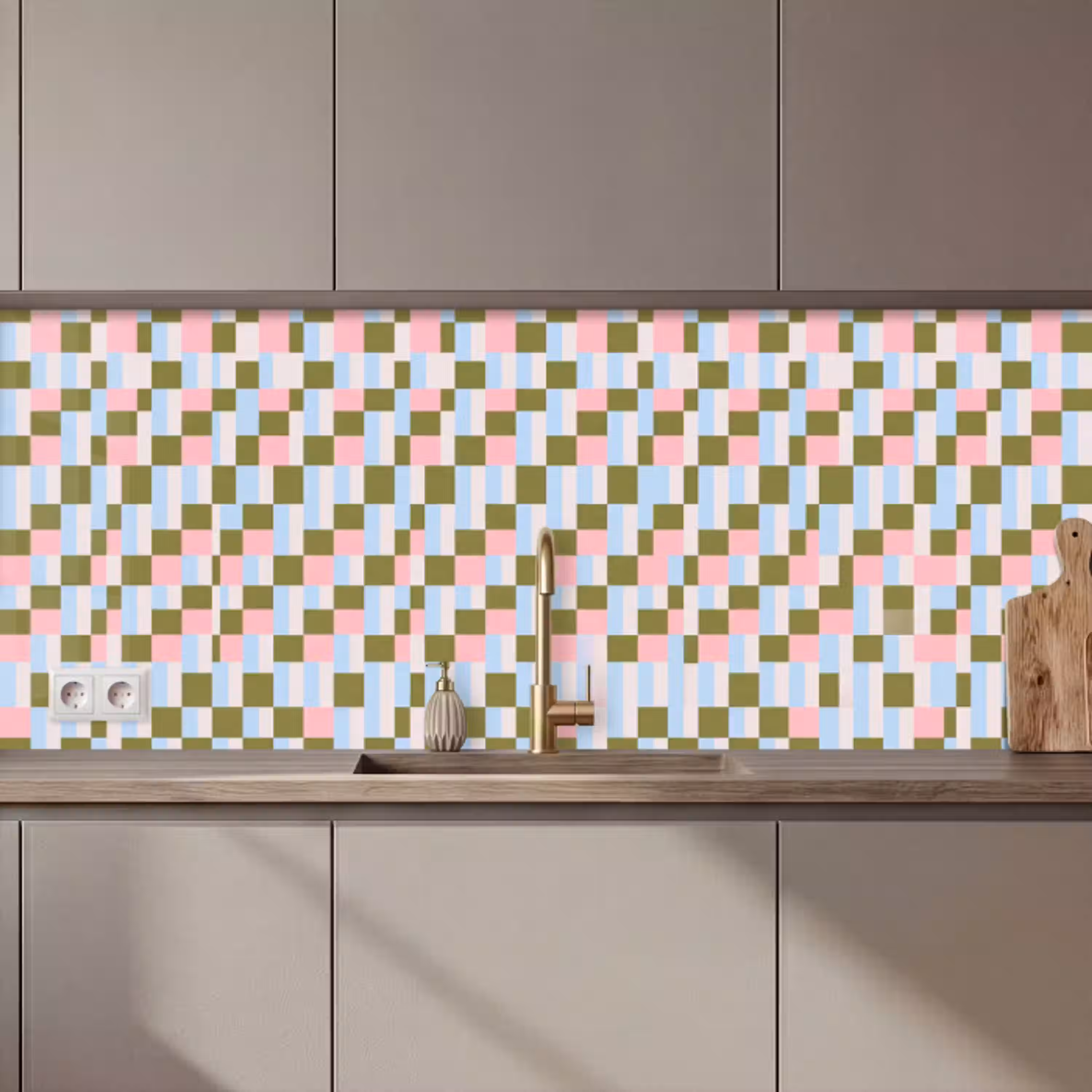 Patroon - Geometrisch - Abstract - Kleurrijk - Modern keuken achterwand 2 middel zz_3dshopping
