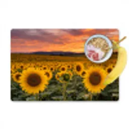 Zonnebloemen - Heuvellandschap - Geel Placemat vinyl groot -zzzproduct_Kitchenyeah-website