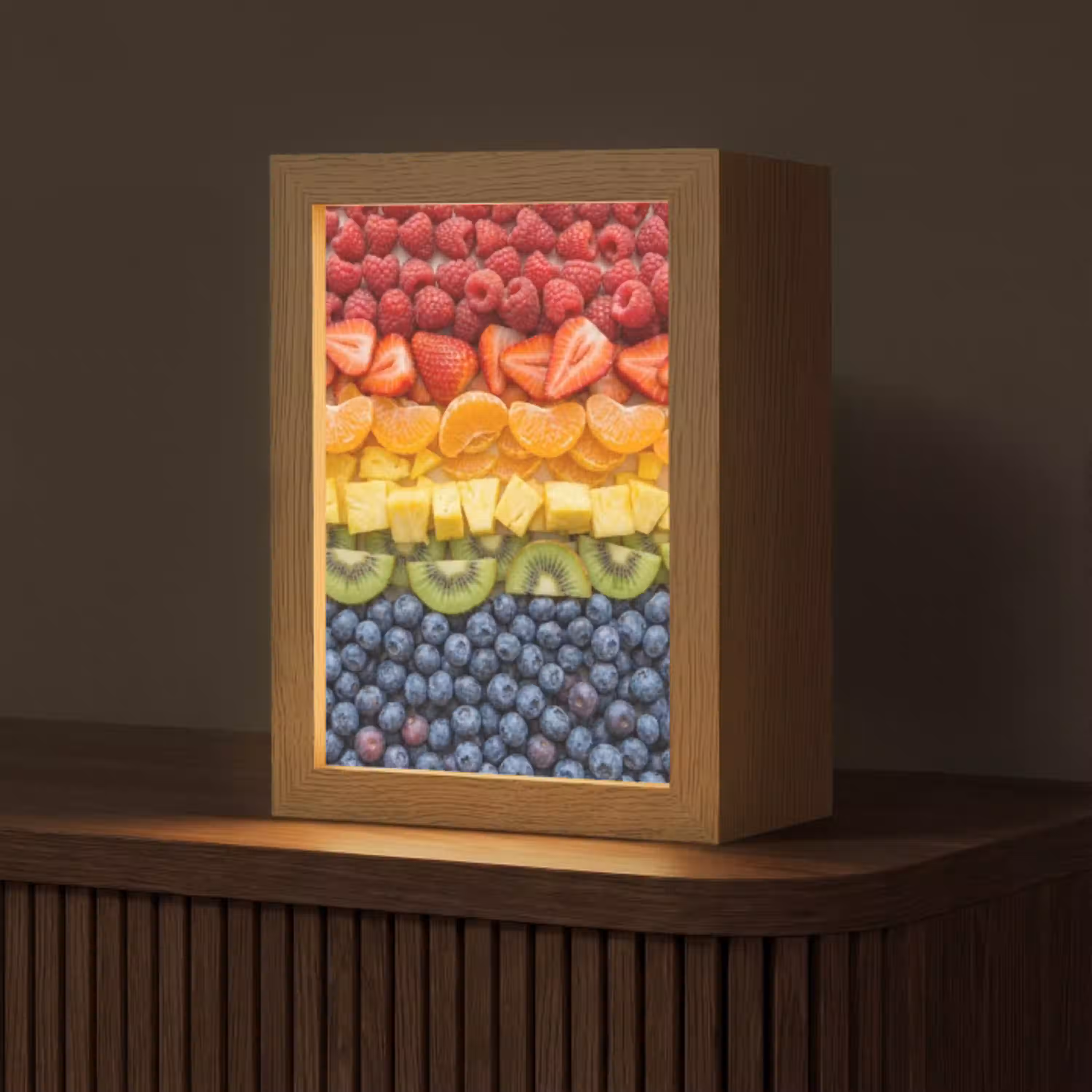 Fruit - Regenboog - Gezond - Kleurrijk Light Box met kabel (Tafellamp) klein -z3d_website