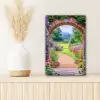 Doorkijk - Poort - Bloemen - Tuin canvas 2cm klein -sfeer5