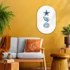 Zeester - Schelpen - Blauw Wandcirkel Ovaal Forex klein -sfeer4