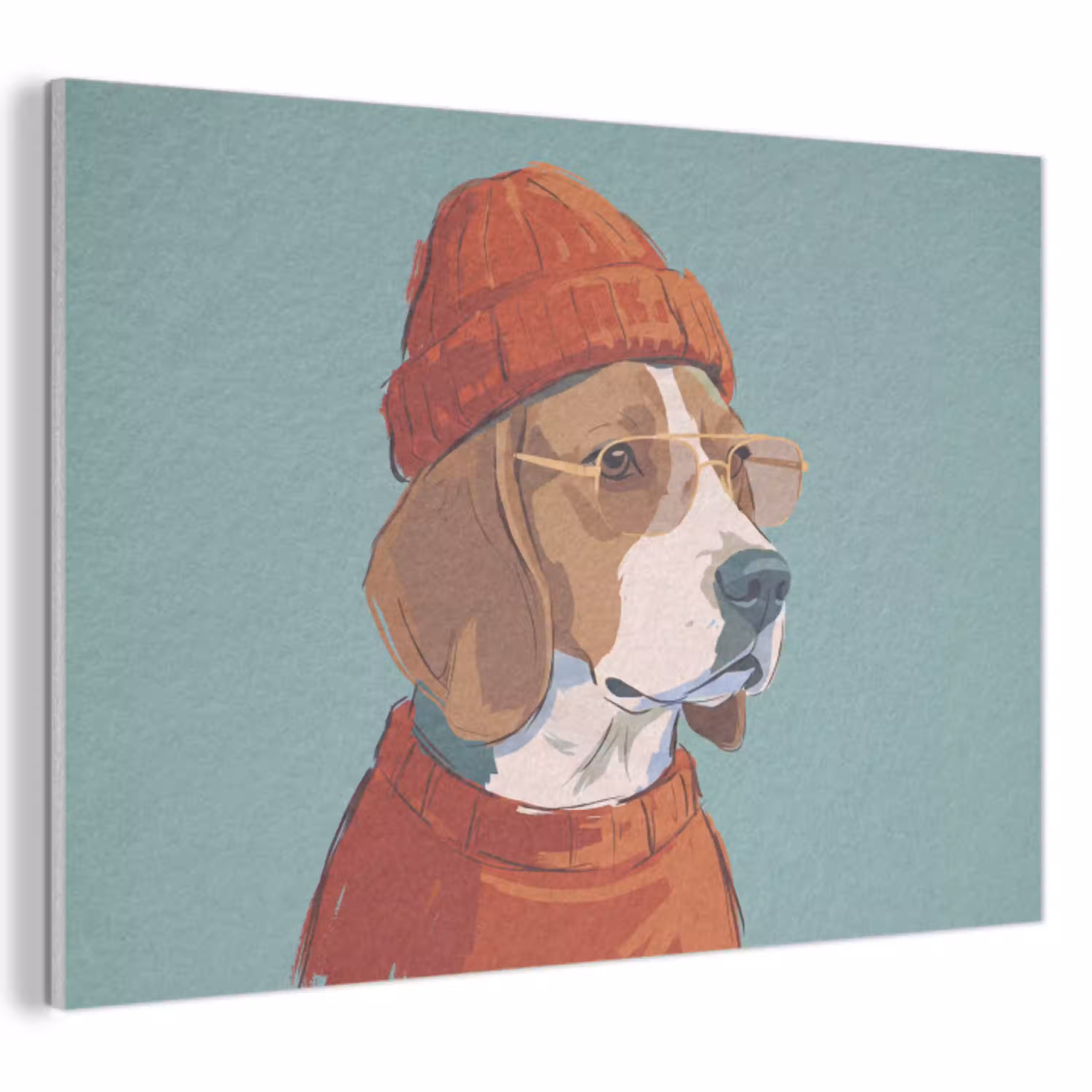 Hond - Beanie - Zonnebril - Dieren - Modern PET vilt klein -3d