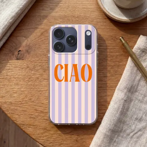 Ciao - Quote - Pastel - Strepen Telefoonhoesje iPhone 17 Pro klein -sfeer1