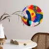 Vormen - Abstract - Stippels - Blauw Wandcirkel plexiglas klein -sfeer4