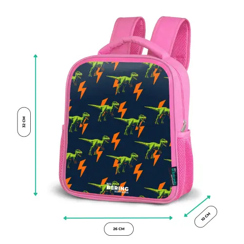 Dinos - Bliksem - Dieren - Blauw Kinderrugzak - Roze middel -productfoto_formaten
