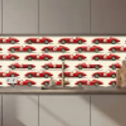 Raceauto - Retro - Rood keuken achterwand 2 middel 871 zz_3dshopping