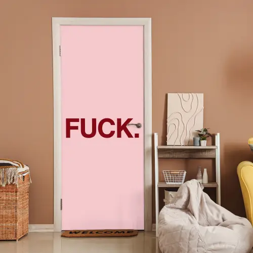 Statement - Krachtig - Roze deurposter klein -sfeer1
