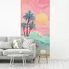 Palmbomen - Golven - Zee fotobehang vinyl groot -woonkamer