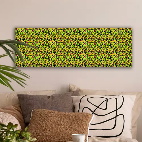 Dieren - Neon - Groen - Panterprint canvas 2cm klein 828 -sfeer1
