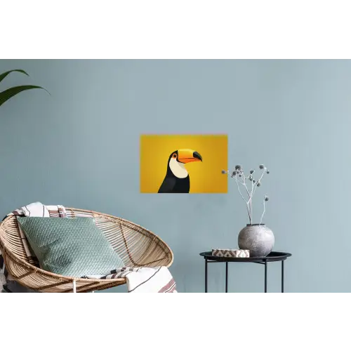 Toekan - Minimalistisch - Snavel - Oranje Muursticker klein -plant