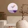 Cocktail - Paars - Minimalistisch - Citroen Wandcirkel plexiglas klein -sfeer1