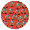 Rood - Disco - Patroon Wandcirkel kunststof plaat 5mm dik klein 188 -3d