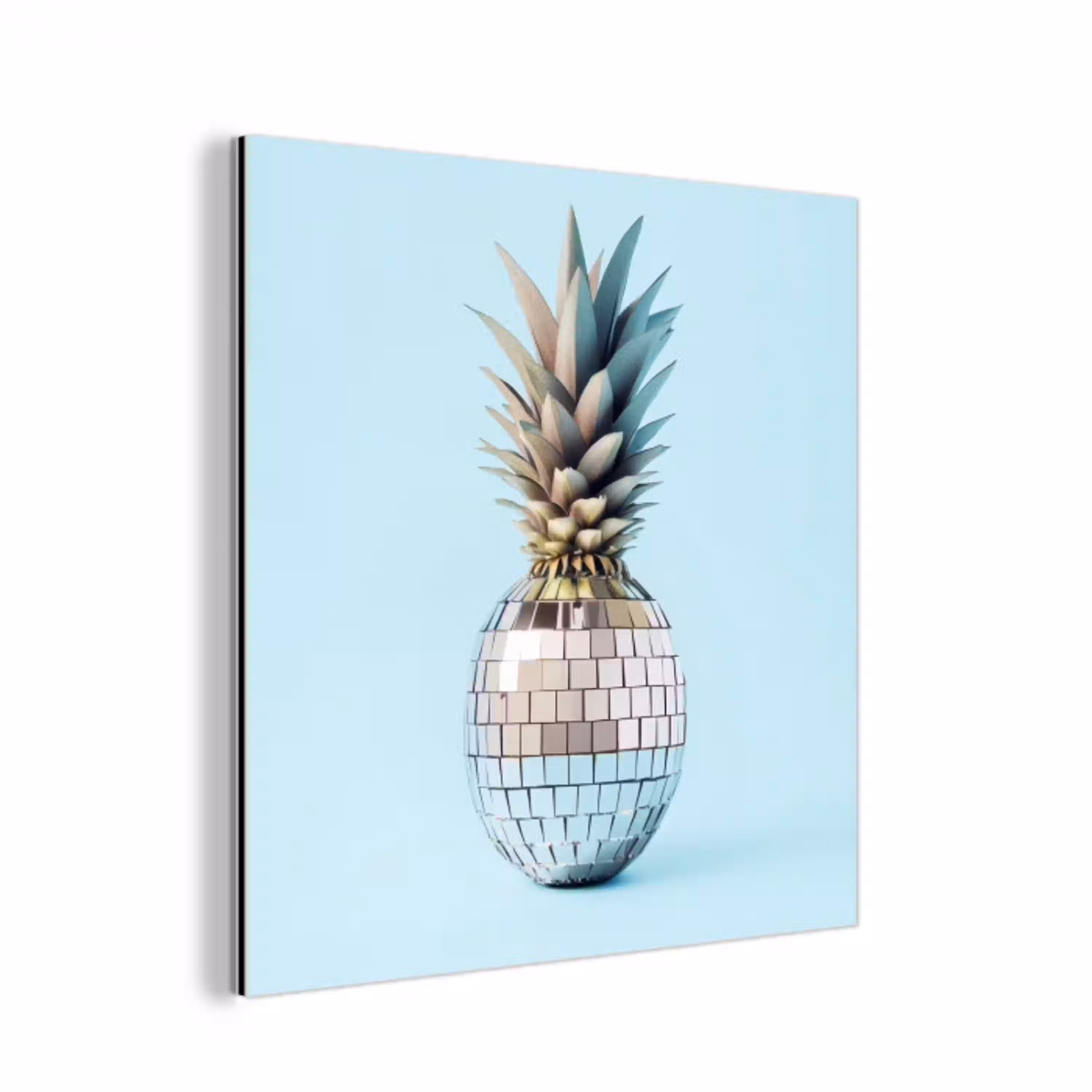 Blauw - Ananas - Disco - Discobal aluminium wit klein -3d