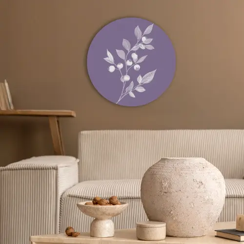 Tak - Sierlijk - Bladeren - Minimalistisch Akoestische PET Vilt - Rond klein -sfeer1