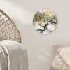 Boom - Modern - Abstract - Goud - Zwart - Wit Wandcirkel kunststof plaat 5mm dik klein -sfeer5