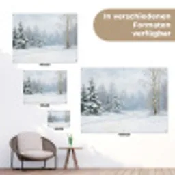 Bospad - Dennen - Sneeuw - Winter - Rustgevend tuinposter los doek klein -Xsfeer9_DE