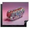 Hotdog - Steentjes - Glitters - Paars Inductie beschermer vinyl 3mm middel -3d